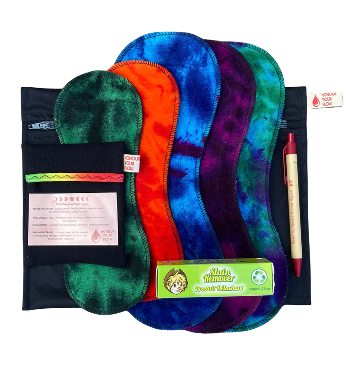 Starter Pack UK size 14-20 -  Organic Cotton Reusable Period Pad Kit