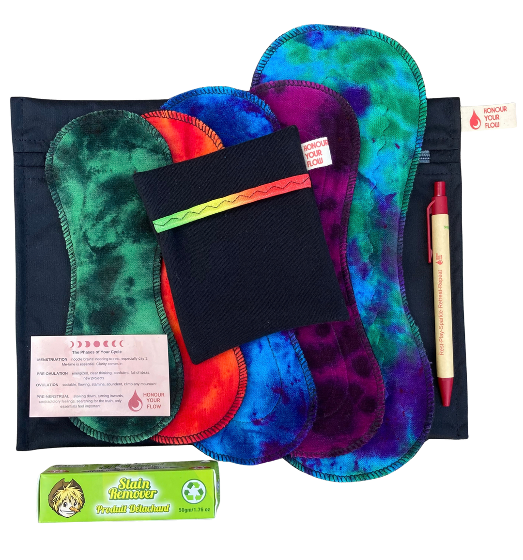 Starter Pack UK size 8-12 - Organic Cotton Reusable Period Pad Kit