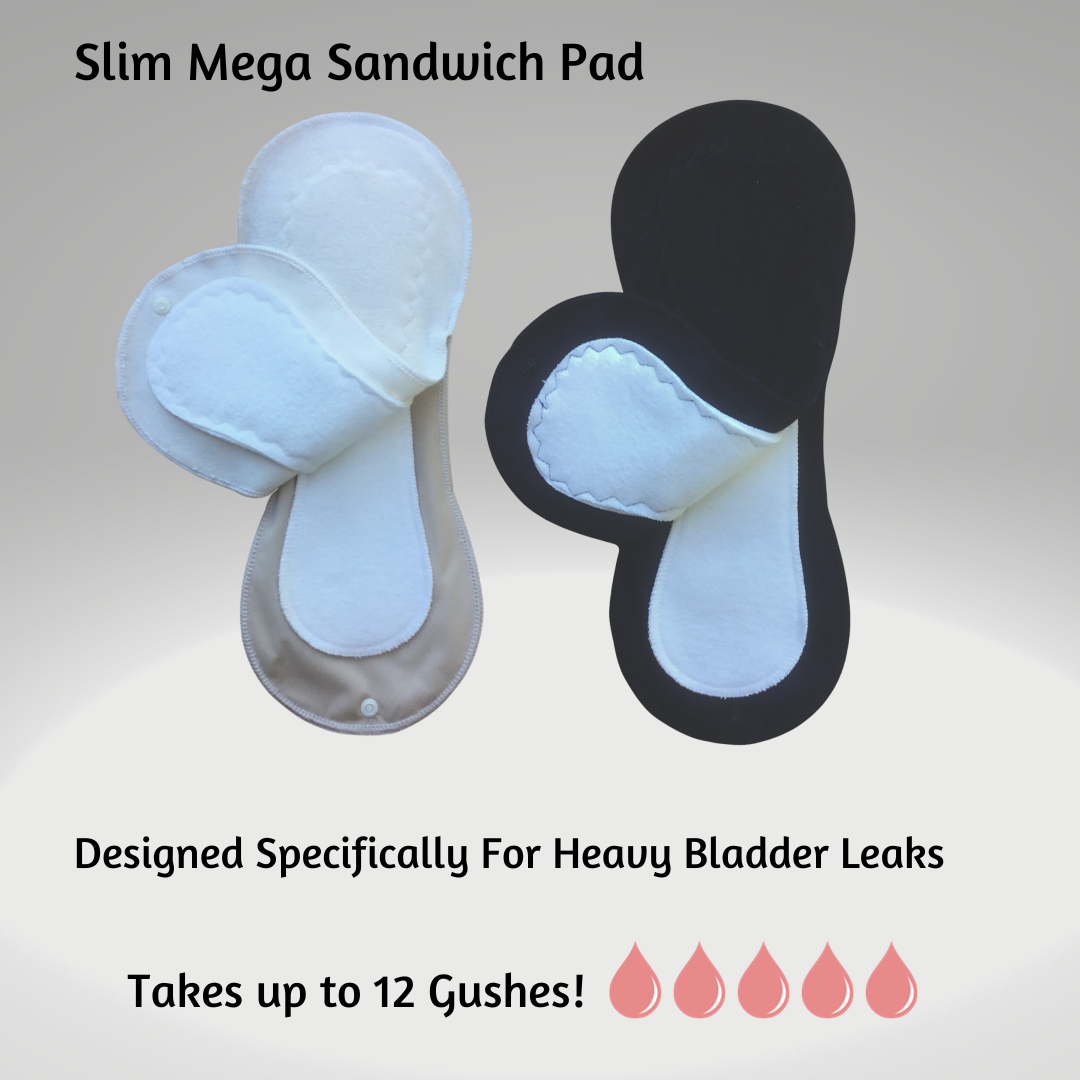 Slim Mega Sandwich Pad Starter Pack for Incontinence - 3 pads