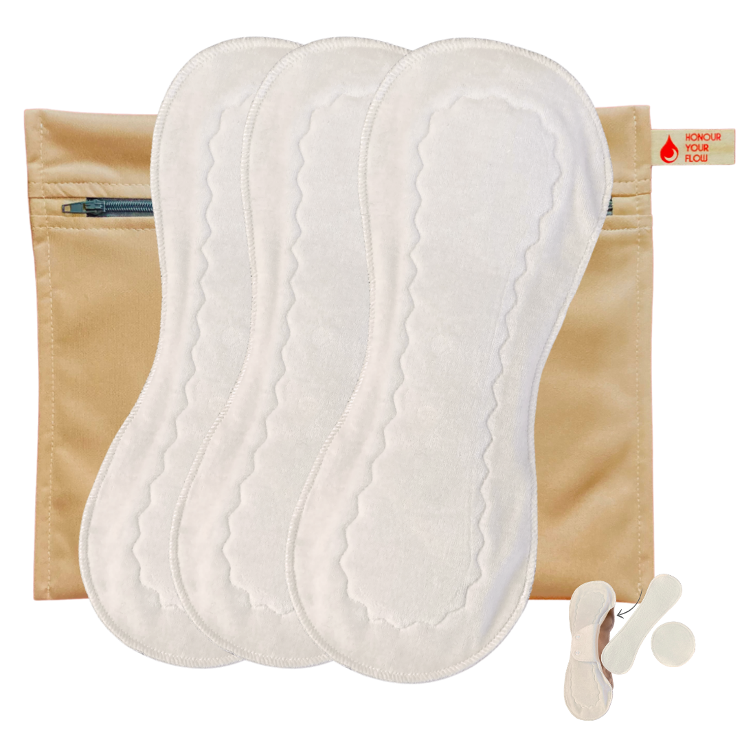 IMPROVED DESIGN Slim Mega Sandwich Pad Starter Pack for Incontinence - 3 pads
