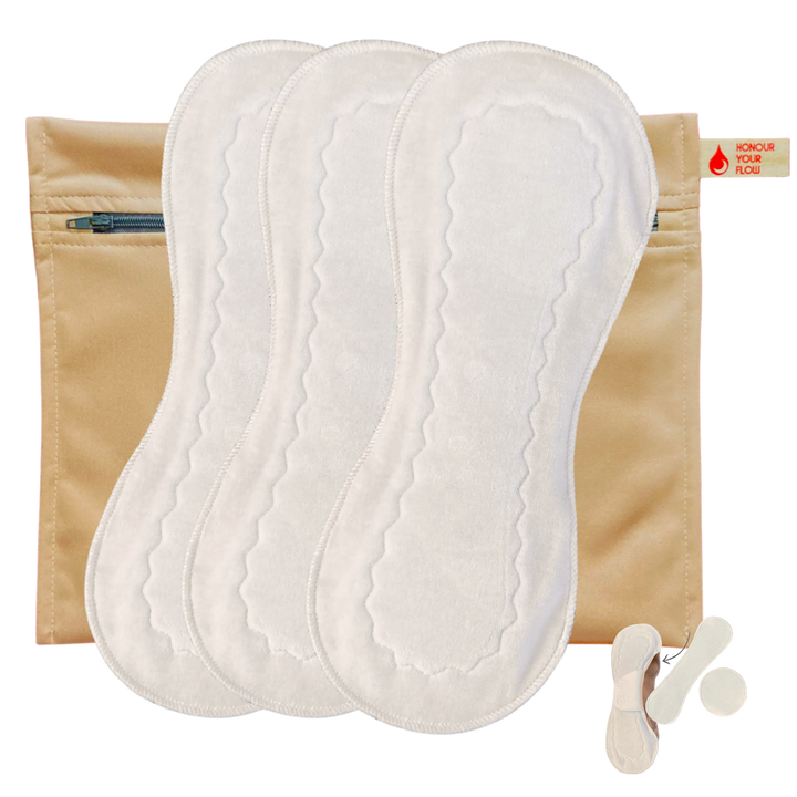 IMPROVED DESIGN Slim Mega Sandwich Pad Starter Pack for Incontinence - 3 pads