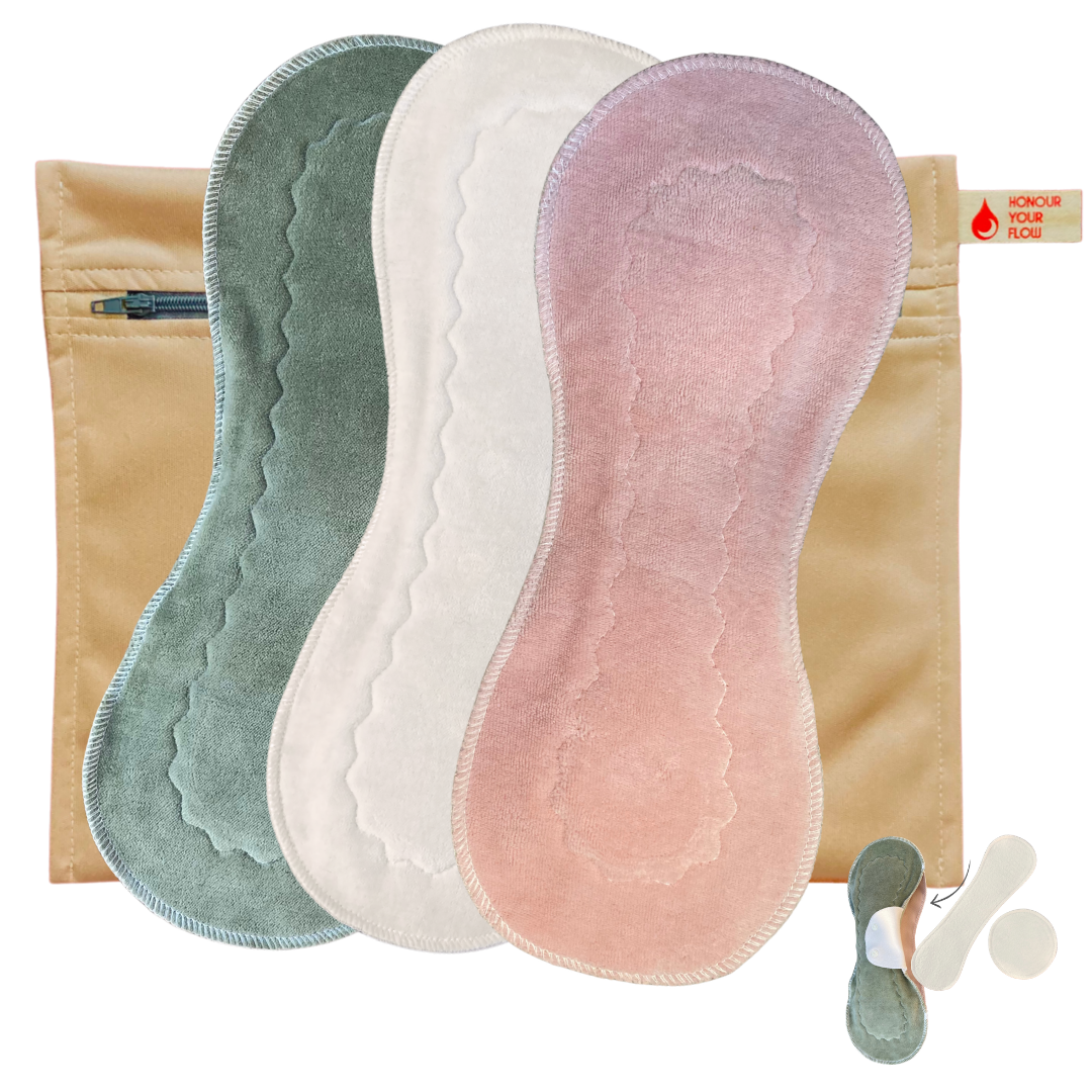 IMPROVED DESIGN Slim Mega Sandwich Pad Starter Pack for Incontinence - 3 pads