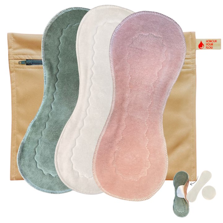 IMPROVED DESIGN Slim Mega Sandwich Pad Starter Pack for Incontinence - 3 pads