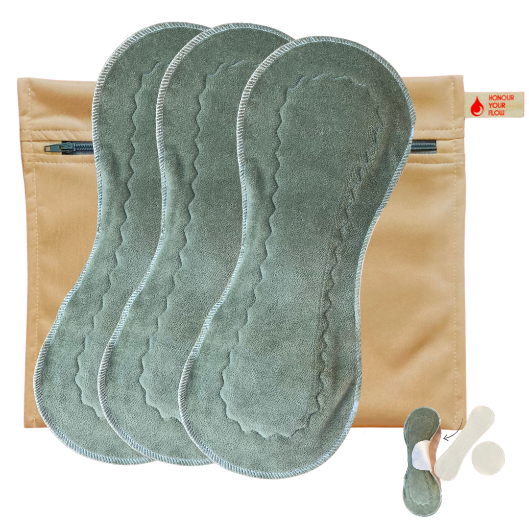 IMPROVED DESIGN Slim Mega Sandwich Pad Starter Pack for Incontinence - 3 pads