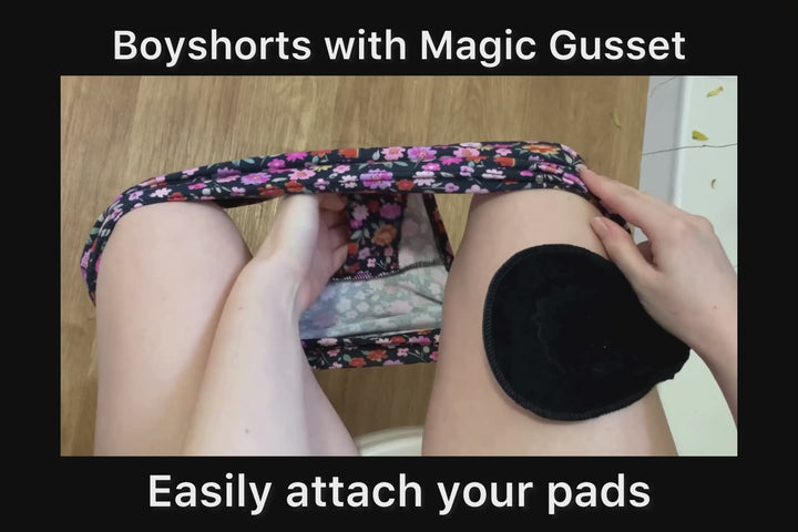 Boyshorts For Period Pads - Boxer Shorts With HYF Magic Gusset. Period Pants